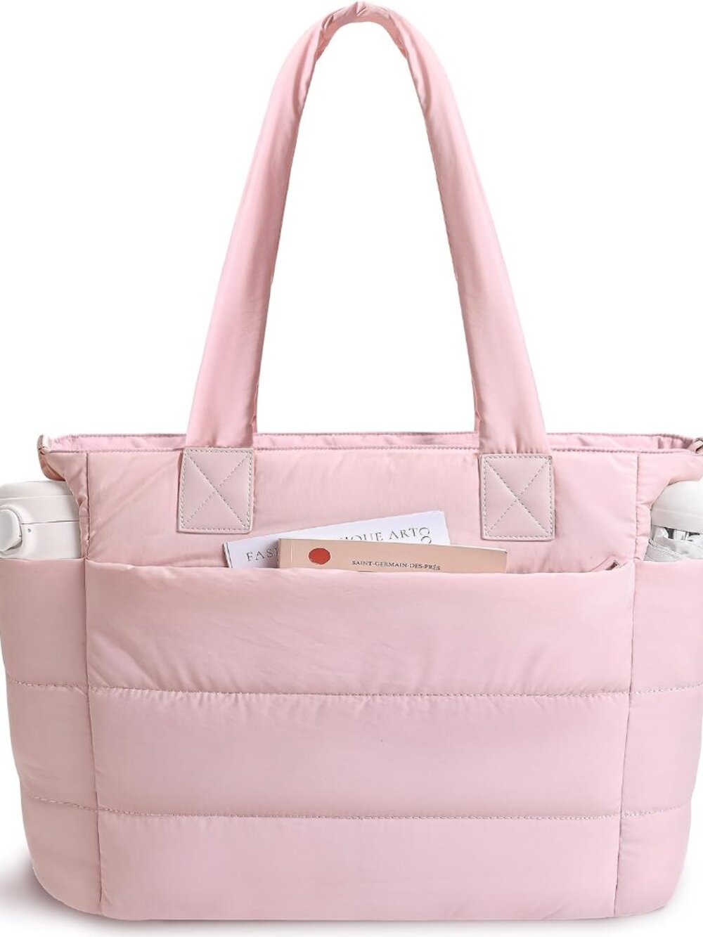 Puffer Tote Bag for Women Quilted Nurse Bag Lightweight Work Bag for Teacher Tra